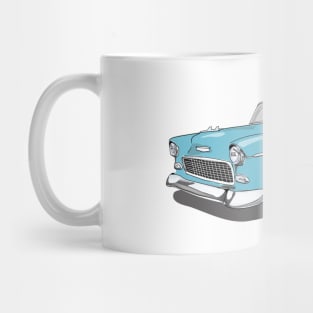 1955 Skyline Blue Chevy Bel Air Print Mug